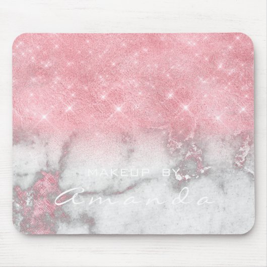 Tapis De Souris Marbre gris rose Parties scintillant brillante Mar (Devant)