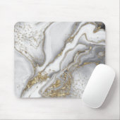 Tapis De Souris Marbre liquide gris - perle et or (Avec souris)