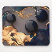 Tapis De Souris Marbre Liquide Or de Minuit (Devant)