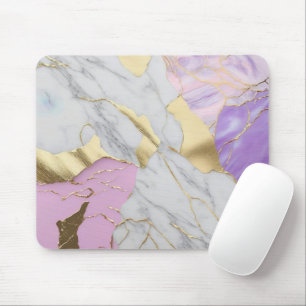 Tapis De Souris Marbre Luxe Lavande & Or