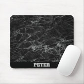 Tapis De Souris Marbre noir avec nom (Avec souris)