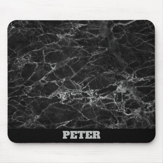 Tapis De Souris Marbre noir avec nom (Devant)