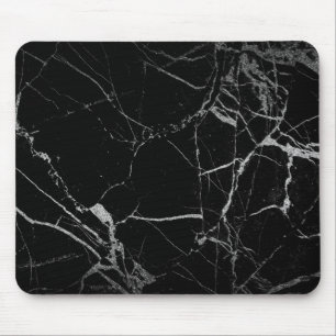 Tapis De Souris Marbre noir et argent de la veine
