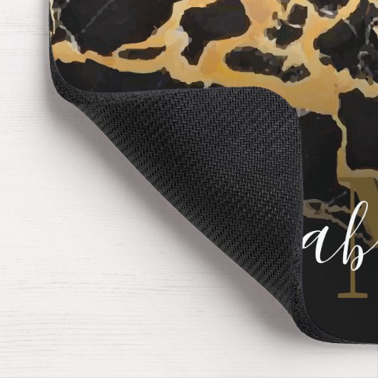 Tapis De Souris Marbre noir et doré (Coin)