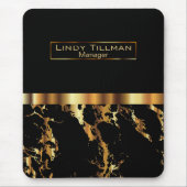 Tapis De Souris Marbre noir et or (Devant)