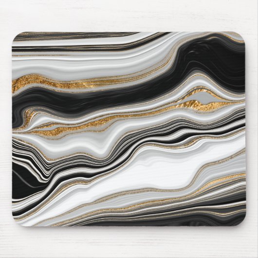 Tapis De Souris Marbre noir or cool (Devant)