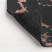 Tapis De Souris Marbre noir rose or parties scintillant texture im (Coin)