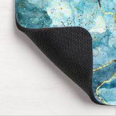 Tapis De Souris Marbre pailleté bleu et or (Coin)