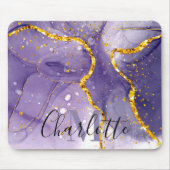 Tapis De Souris Marbre pourpre et doré (Devant)