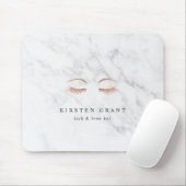 Tapis De Souris Marbre & Rose Gold Lashes & Brows Beauty Logo (Avec souris)