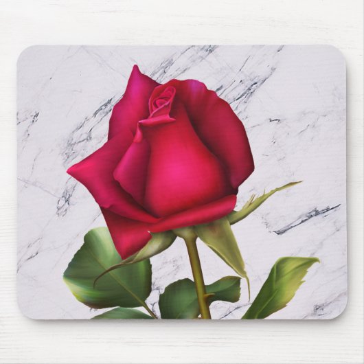 Tapis De Souris Marbre rouge rose moderne Glam Floral Flower (Devant)