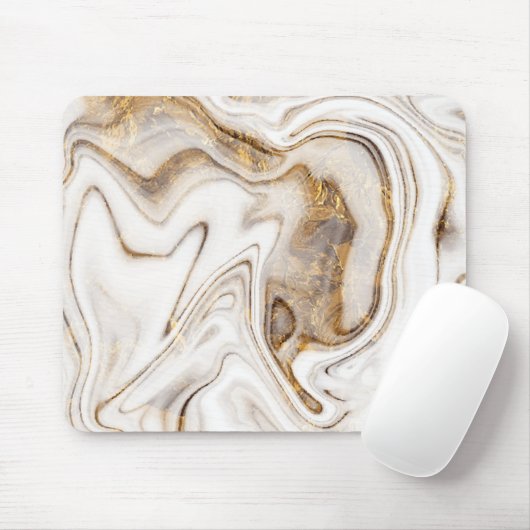 Tapis De Souris Marbre vert cool or blanc (Avec souris)