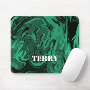 Tapis De Souris Marbre vert et noir poli
