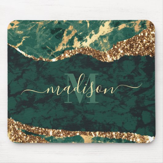 Tapis De Souris Marbre vert et or (Devant)