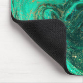 Tapis De Souris Marbre Vert Glitter Or Foncé (Coin)