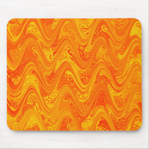 Tapis De Souris Marbrure Orange Jaune Rouge Motif