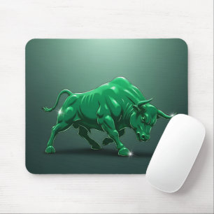 Tapis De Souris Marché Haussier Graphique Financier Chrome Vert
