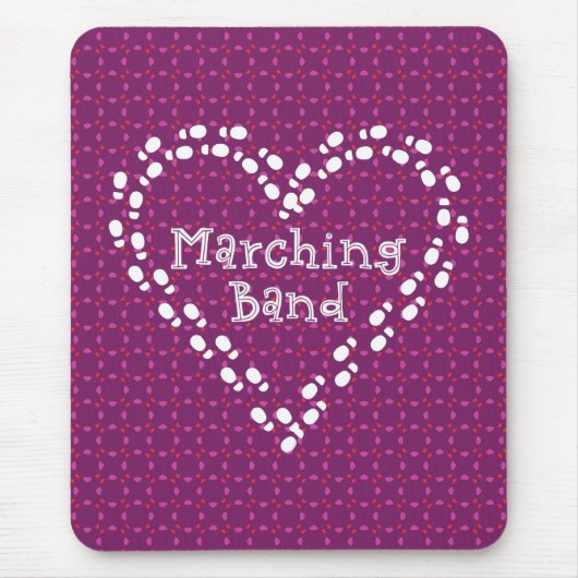 Tapis De Souris Marching Band Empreintes Coeur (Devant)