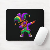 Tapis De Souris Mardi Gras Black Boys Dabbing Funny Outfit Jester (Avec souris)