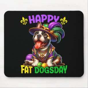Tapis De Souris Mardi Gras Bouledogue français Fat Dogsday Frenchi