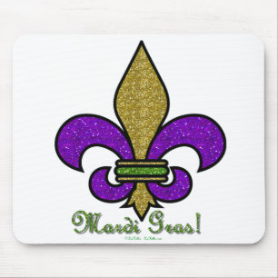Tapis De Souris Mardi Gras Coloré Fleur De Lis