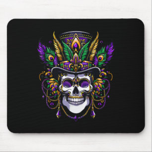 Tapis De Souris Mardi Gras Costume sucre crâne fête carnaval