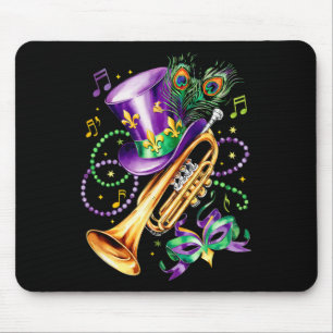 Tapis De Souris Mardi Gras Et Trompette Costume De Mélange Parfait