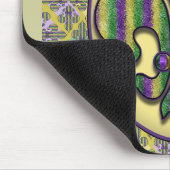 Tapis De Souris Mardi gras Fleur de lis de rayure (Coin)