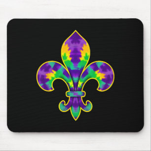 Tapis De Souris Mardi Gras Fleur De Lis Tie Dye Nouvelle-Orléans