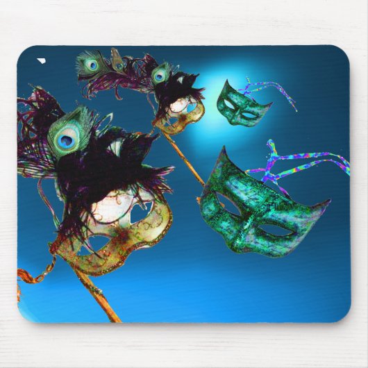 Tapis De Souris MARDI GRAS MASQUERADE PARTY Aqua Blue (Devant)