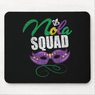Tapis De Souris Mardi Gras Nola Squad Détresse Les Perles De La No