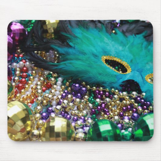 Tapis De Souris Mardi Gras Perles & Masque Mousepad (Devant)