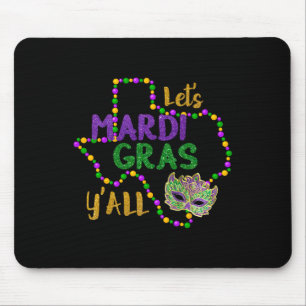 Tapis De Souris Mardi Gras Y'all Galveston Plaisir Perles Et Masqu