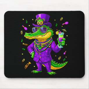 Tapis De Souris Mardigator drôle Mardi Gras Alligator Création
