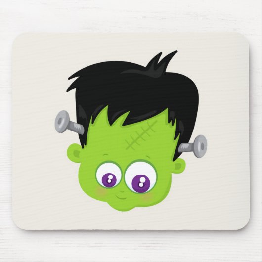 Tapis De Souris Mare Green Frankenstein Monster face Halloween (Devant)