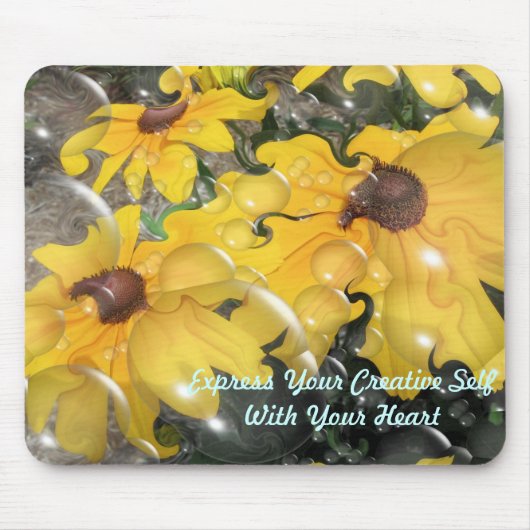Tapis De Souris Marguerite abstraite Mousepad (Devant)