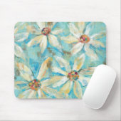 Tapis De Souris Marguerites blanches sur le bleu (Avec souris)
