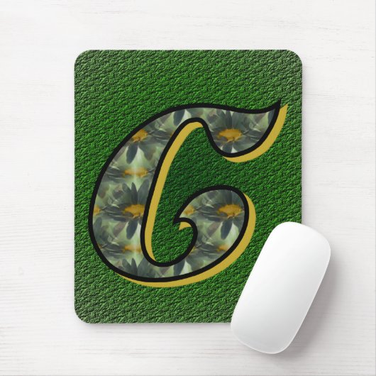 Tapis De Souris Marguerites C initiales monogrammes Mousepad (Avec souris)