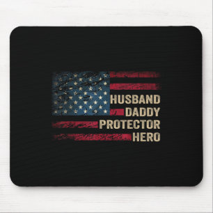 Tapis De Souris Mari Daddy Protecteur Héros dévêtu Drapeau Usa F