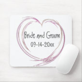 Tapis De Souris Mariage Abstrait rose (Avec souris)