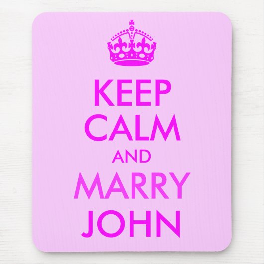 Tapis de souris Mariage Calme et John (Devant)
