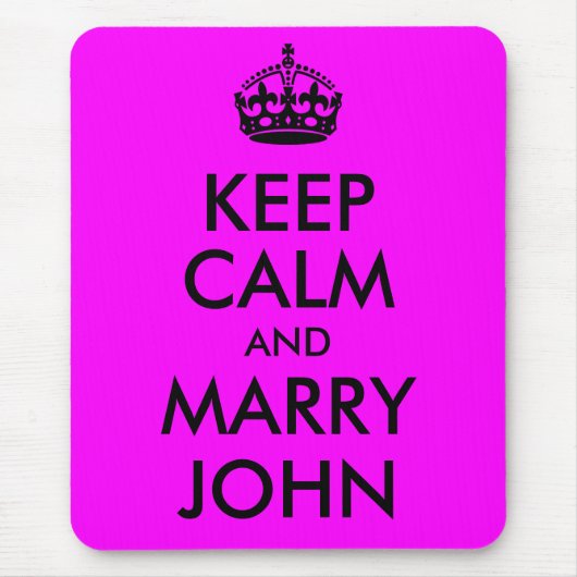 Tapis de souris Mariage Calme et John (Devant)