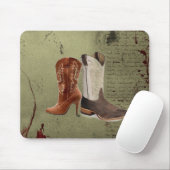 Tapis De Souris mariage de bottes de cowboy de l'ouest (Avec souris)