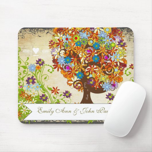 Tapis De Souris Mariage de la branche côté forêt enchantée (Avec souris)