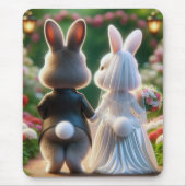 Tapis De Souris Mariage de lapins (Devant)