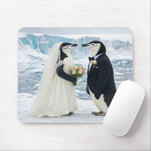 Tapis De Souris Mariage de manchots sur un glacier arctique