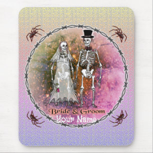 Tapis de souris Mariage de squelette gothique