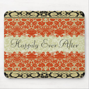 Tapis De Souris Mariage en Damassé Rouge
