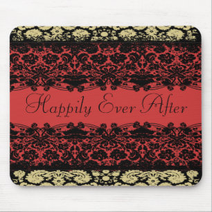 Tapis De Souris Mariage en Damassé Rouge