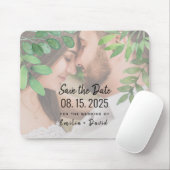 Tapis De Souris Mariage photo verdoyante Enregistrer la date Pad s (Avec souris)
